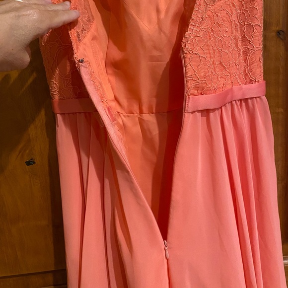 A-line/Princess V Neck Sleeveless Knee-Length Chiffon Dress With Lace size 6 - Picture 4 of 7